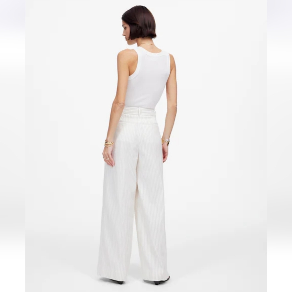 Madewell The Superwide-Leg Trouser in Pinstripe Linen Blend - Picture 5 of 7